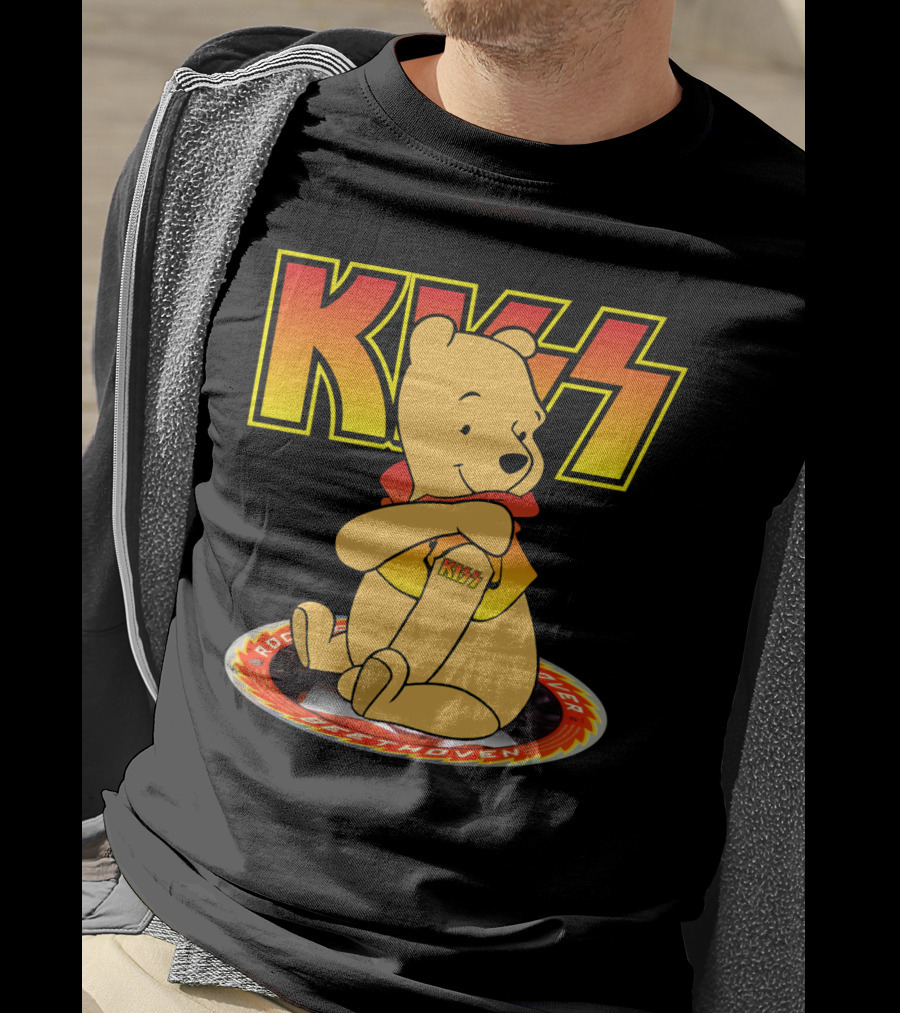 Kiss Pooh Rock And Roll Over T-Shirt