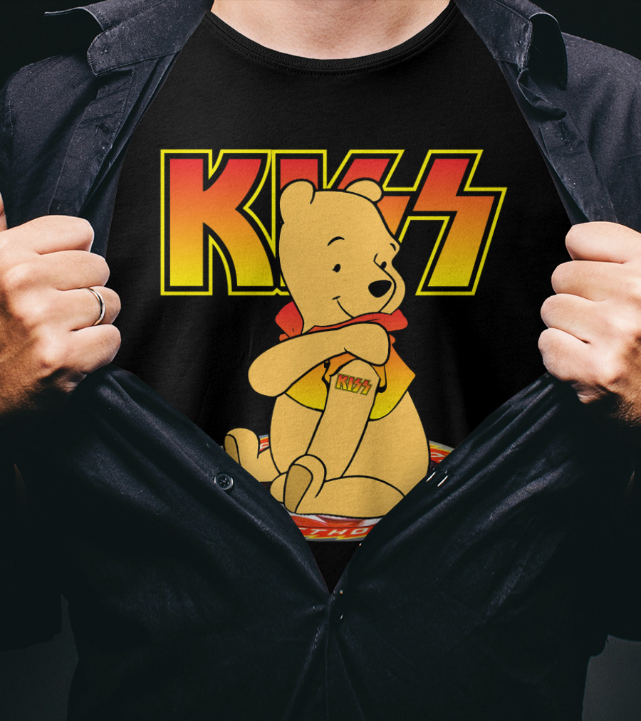 Kiss Pooh Rock And Roll Over T-Shirt