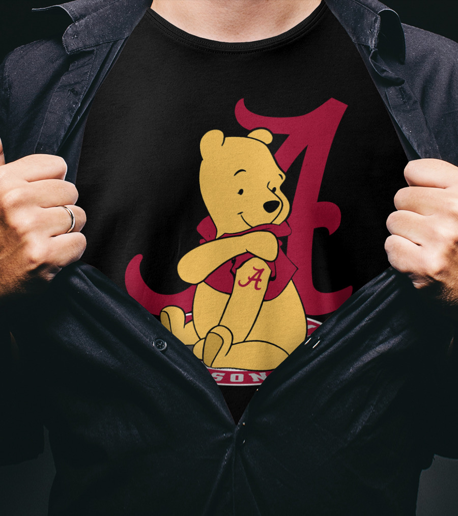 Pooh With Alabama Crimson Tide T-Shirt