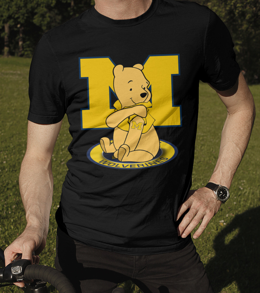 Pooh Bear Michigan Wolverines M Logo T-Shirt