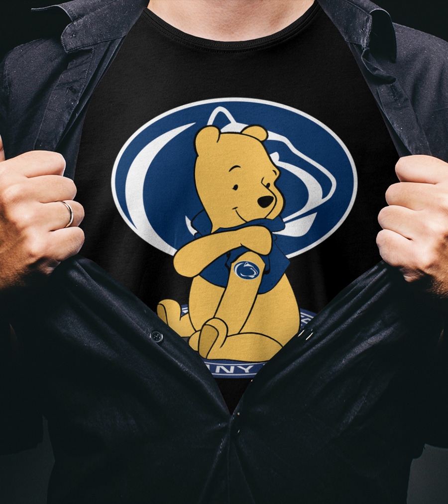Pooh Bear Penn State Nittany Lions Fan Emblem T-Shirt