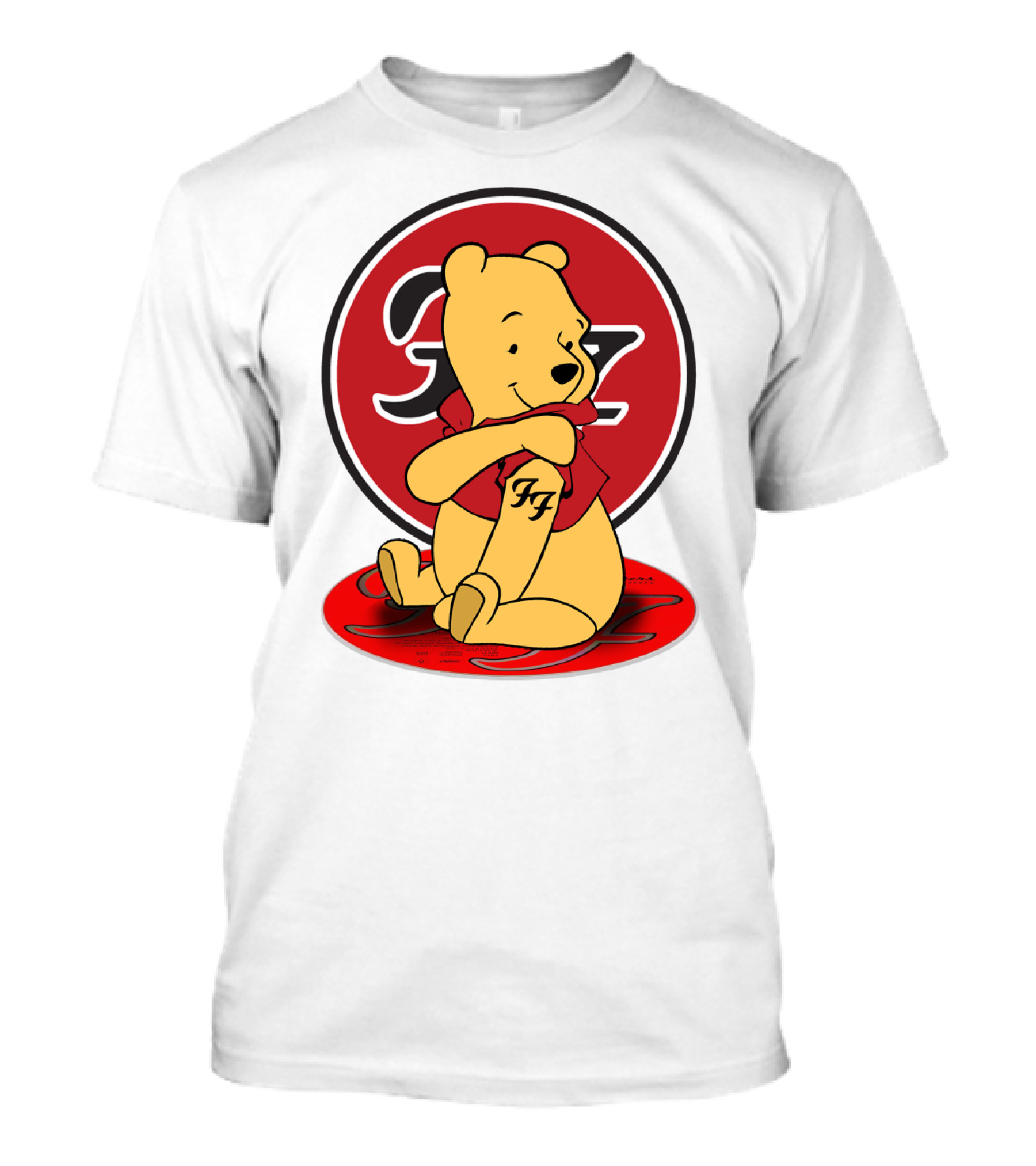 Pooh Bear Foo Fighters Logo Crossover T-Shirt