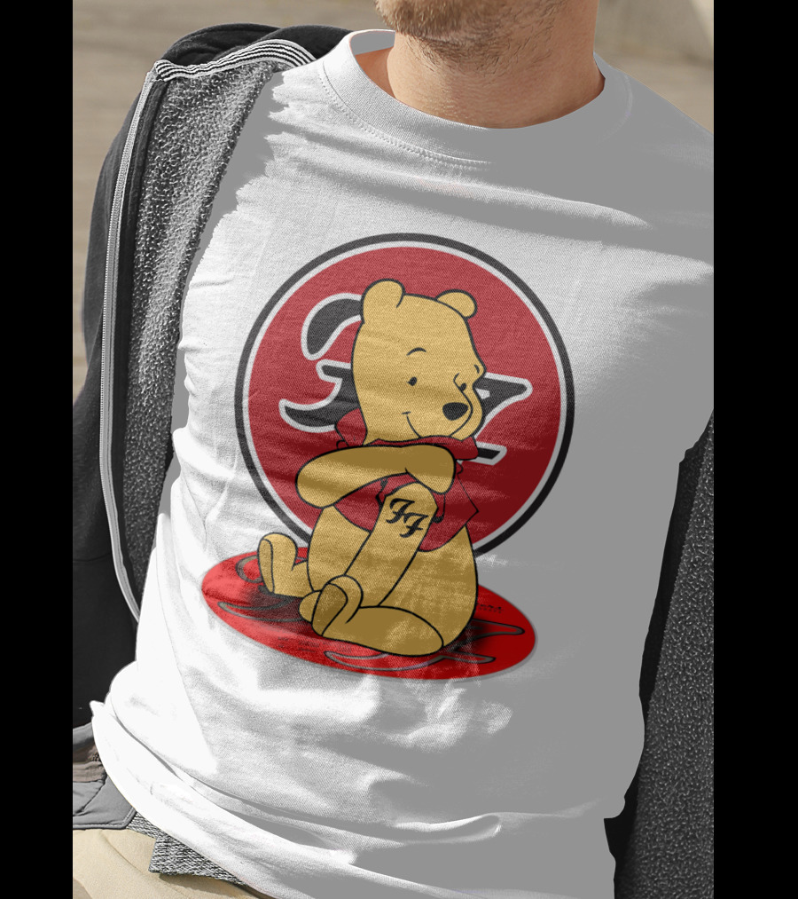 Pooh Bear Foo Fighters Logo Crossover T-Shirt