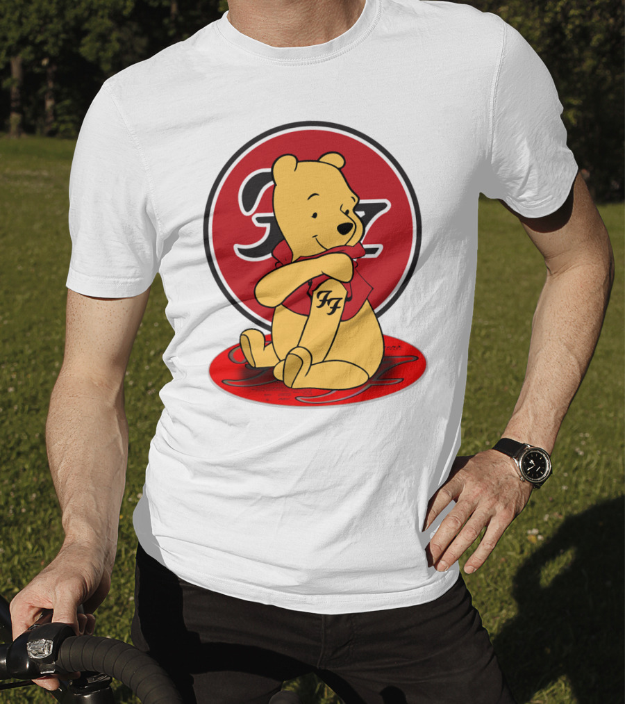 Pooh Bear Foo Fighters Logo Crossover T-Shirt