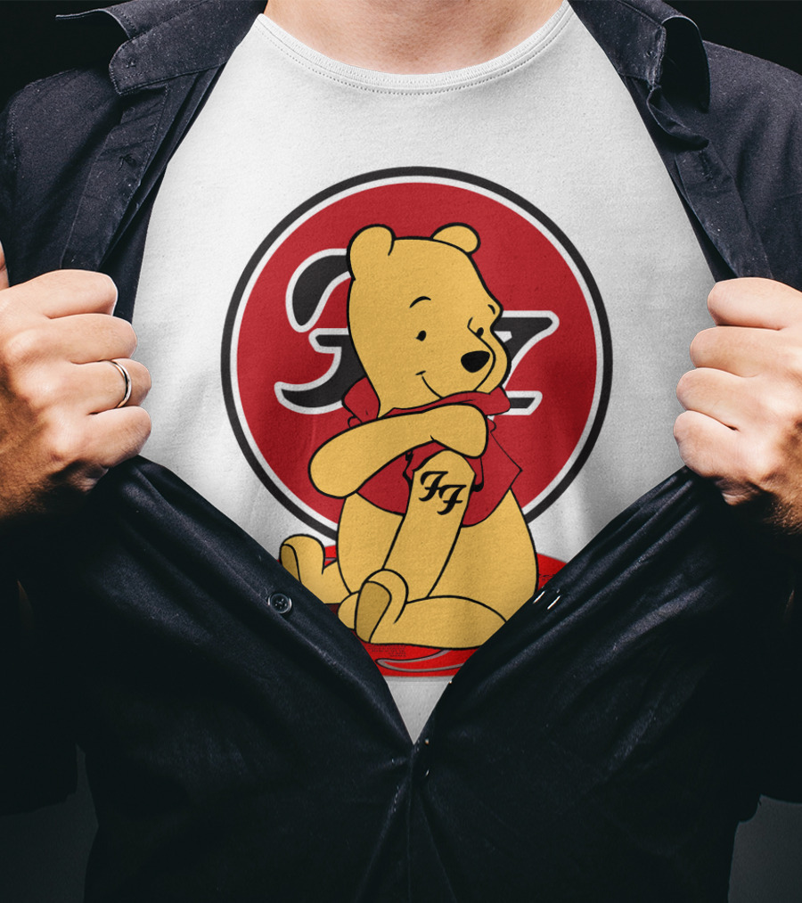 Pooh Bear Foo Fighters Logo Crossover T-Shirt