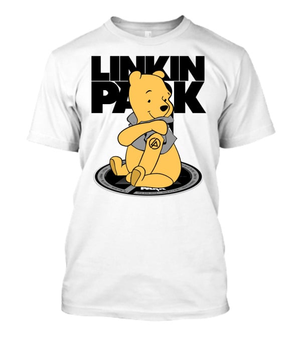 Linkin Park Pooh Bear Cuddling With Iconic T-Shirt