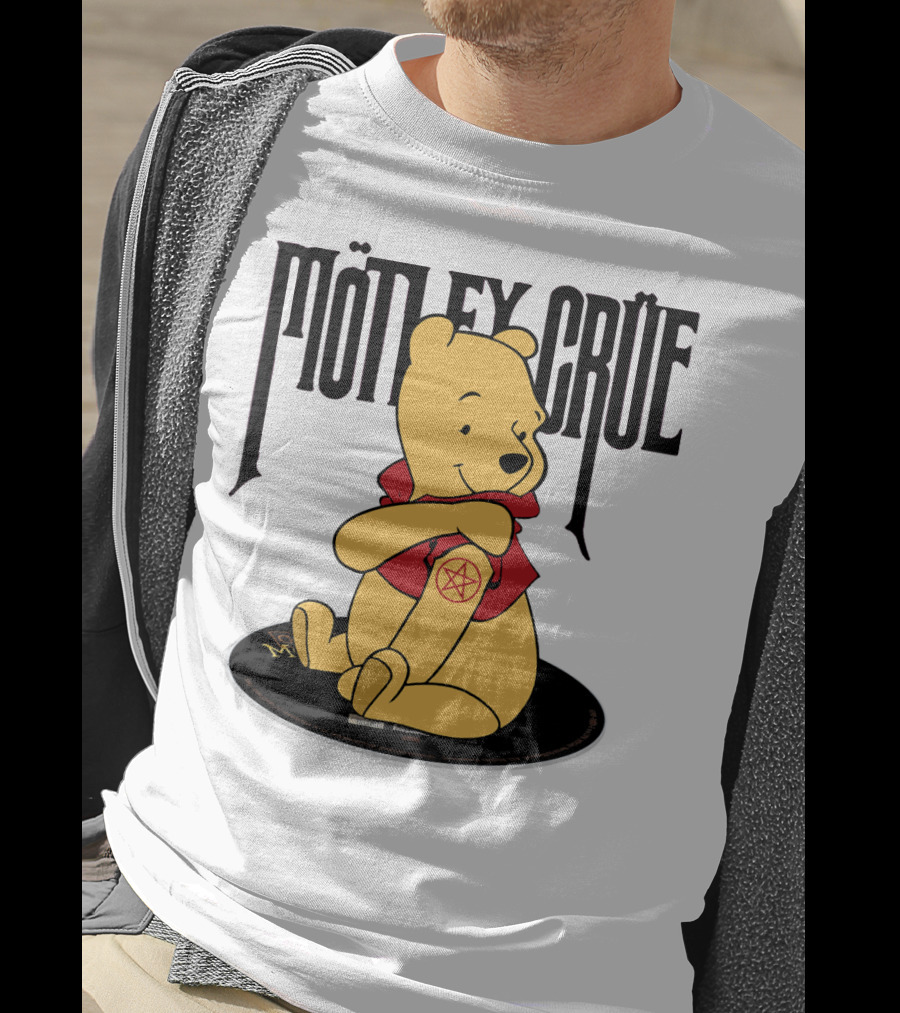 Mötley Crüe Pooh Bear Pentagram Tattoo T-Shirt