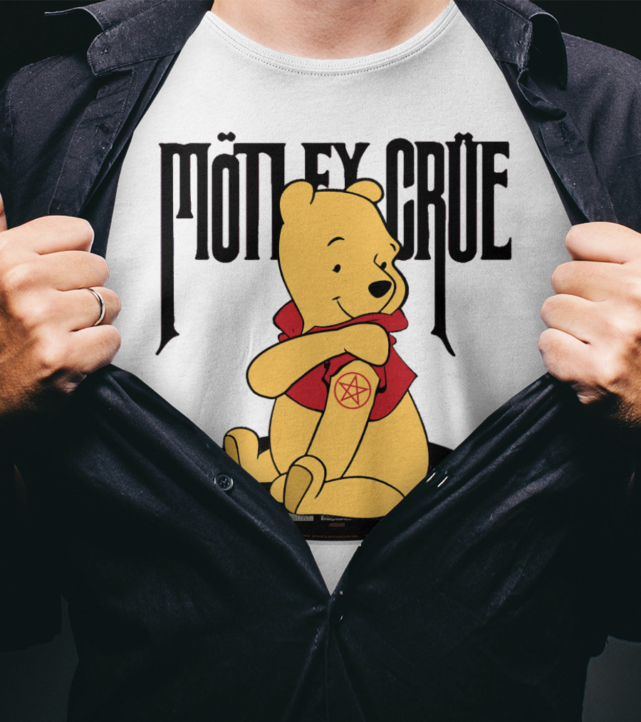 Mötley Crüe Pooh Bear Pentagram Tattoo T-Shirt
