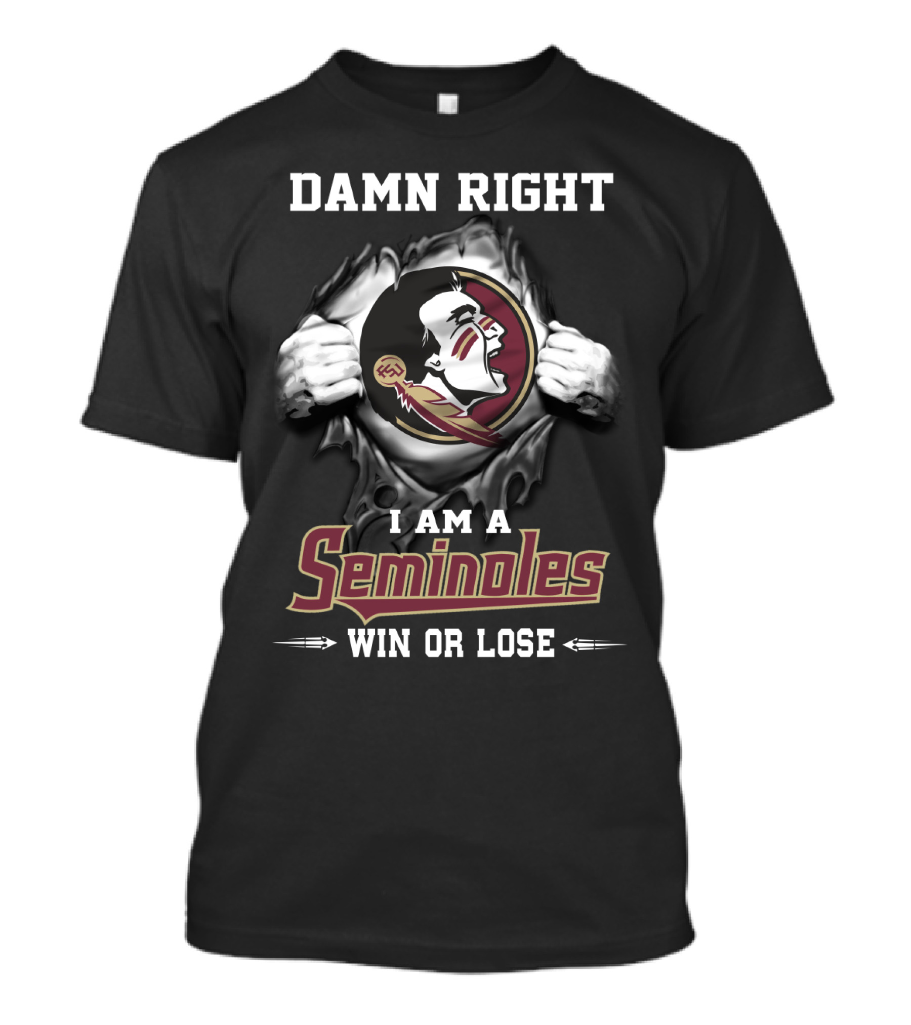 Damn Right I Am A Seminoles Win Or Lose T-Shirt