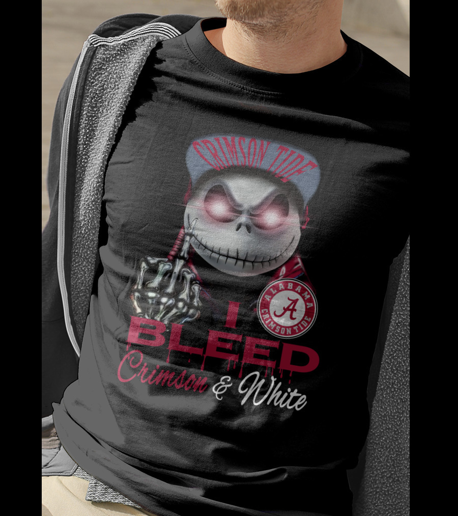 I Bleed Crimson Tide Alabama Crimson & White T-Shirt