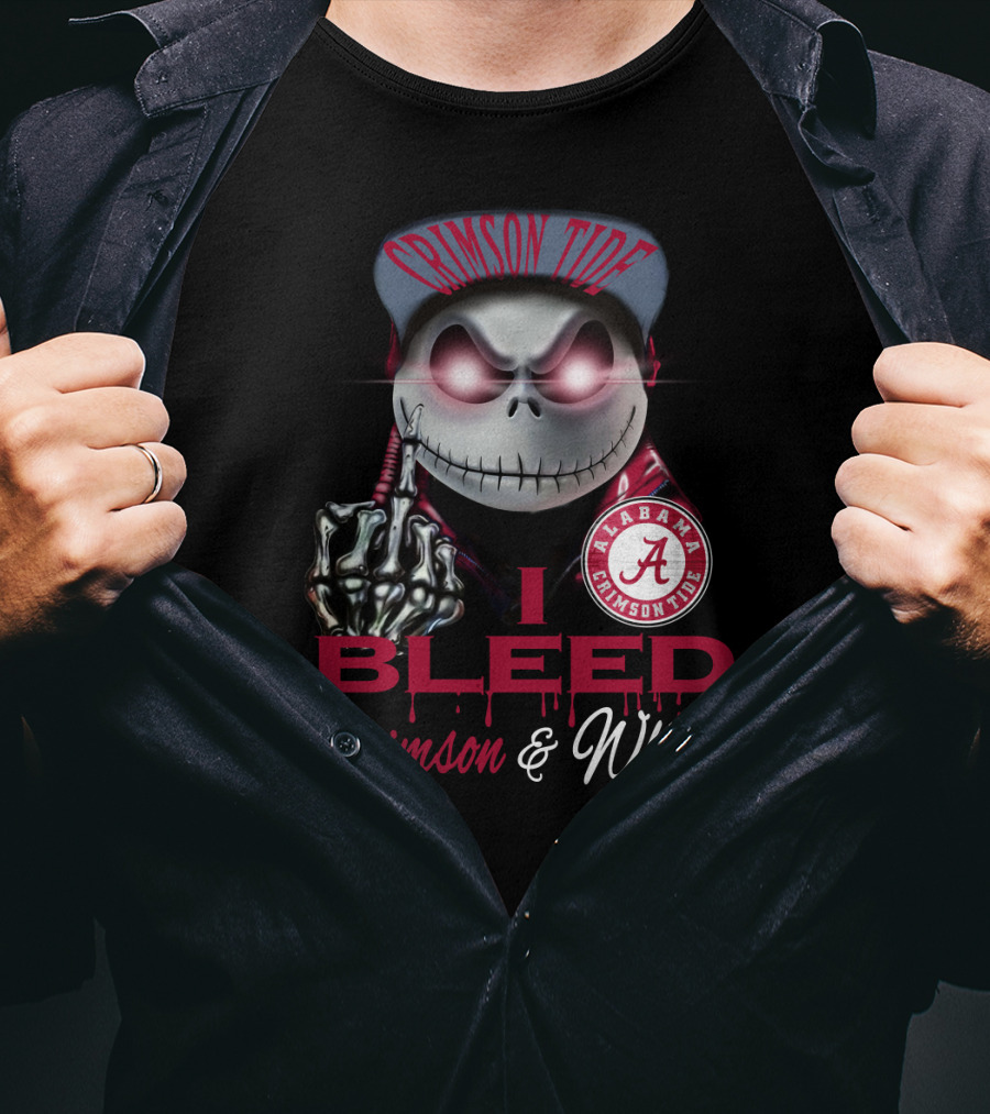 I Bleed Crimson Tide Alabama Crimson & White T-Shirt