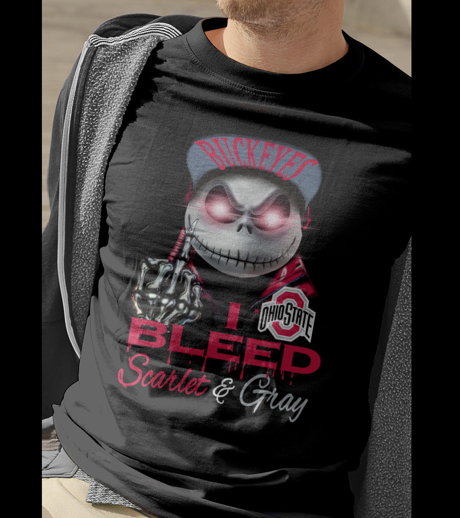 Buckeyes I Bleed Scarlet & Gray Ohio State T-Shirt