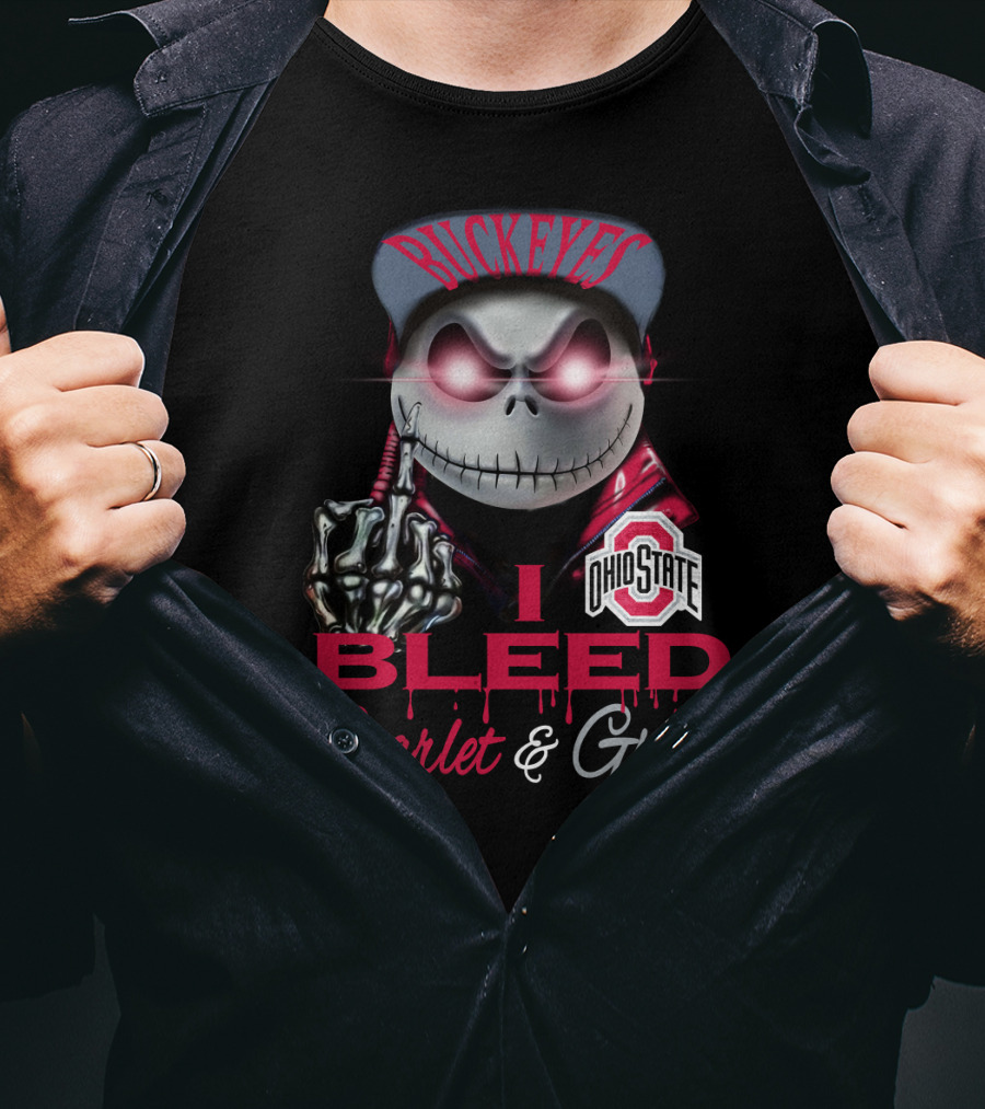Buckeyes I Bleed Scarlet & Gray Ohio State T-Shirt