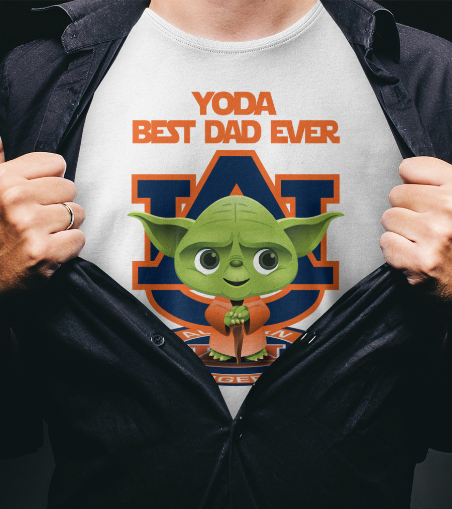 Yoda Best Dad Ever Auburn Tigers T-Shirt
