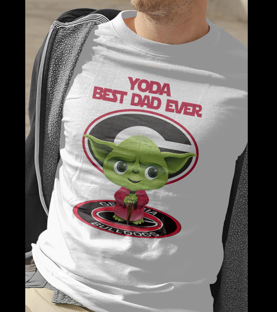 Yoda Best Dad Ever Georgia Bulldogs T-Shirt