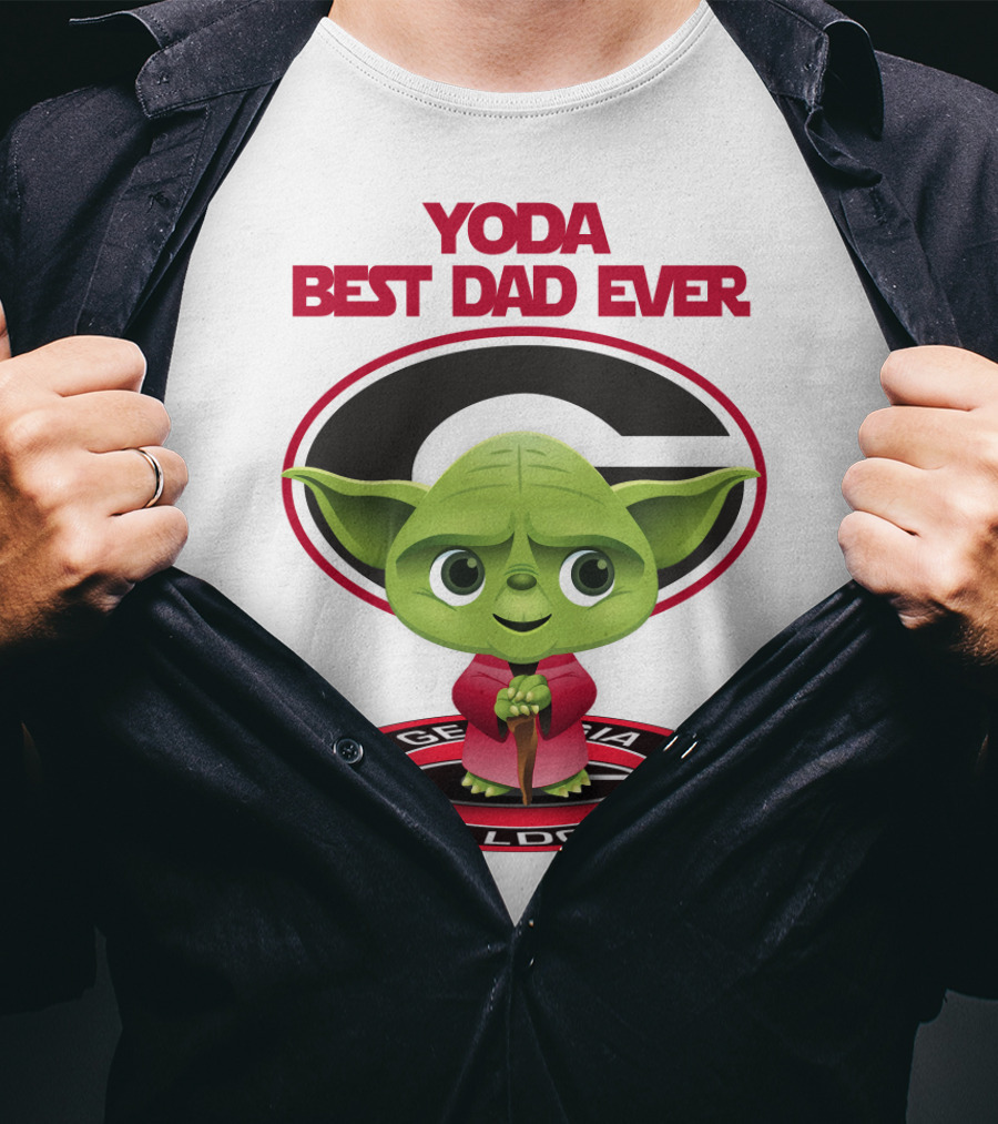 Yoda Best Dad Ever Georgia Bulldogs T-Shirt