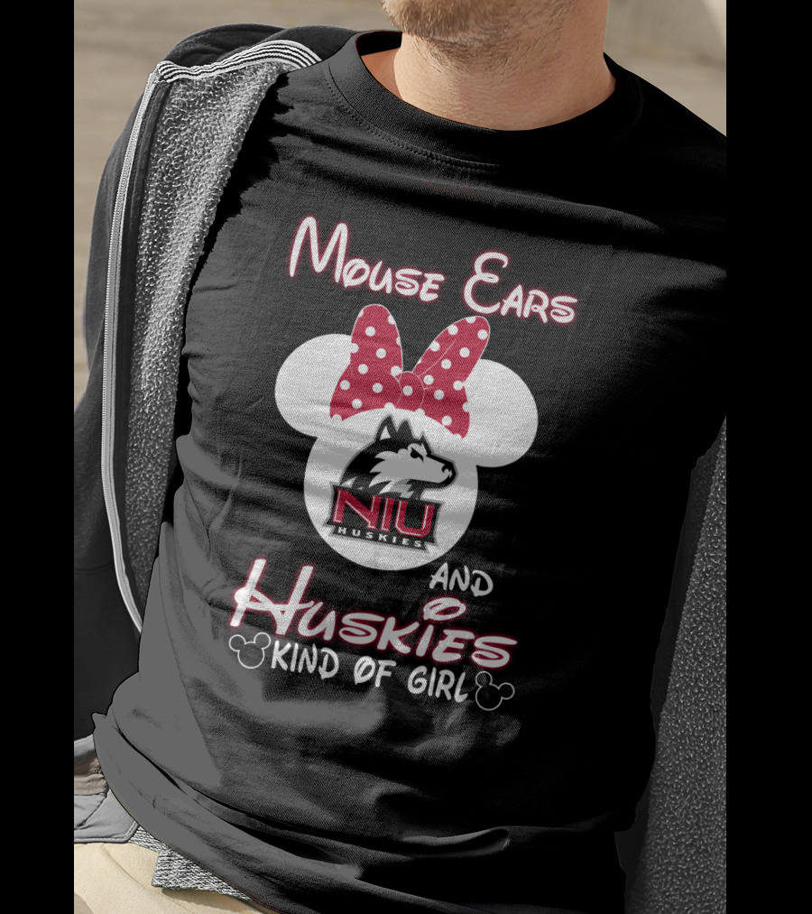 Mouse Ears Niu Huskies Kind Of Girl T-Shirt