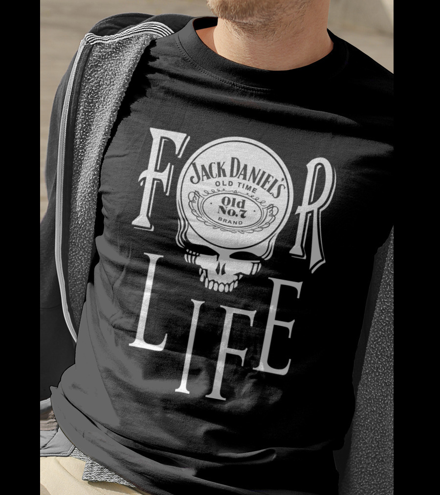 Jack Daniel's Old No. 7 Brand Skull For Life T-Shirt