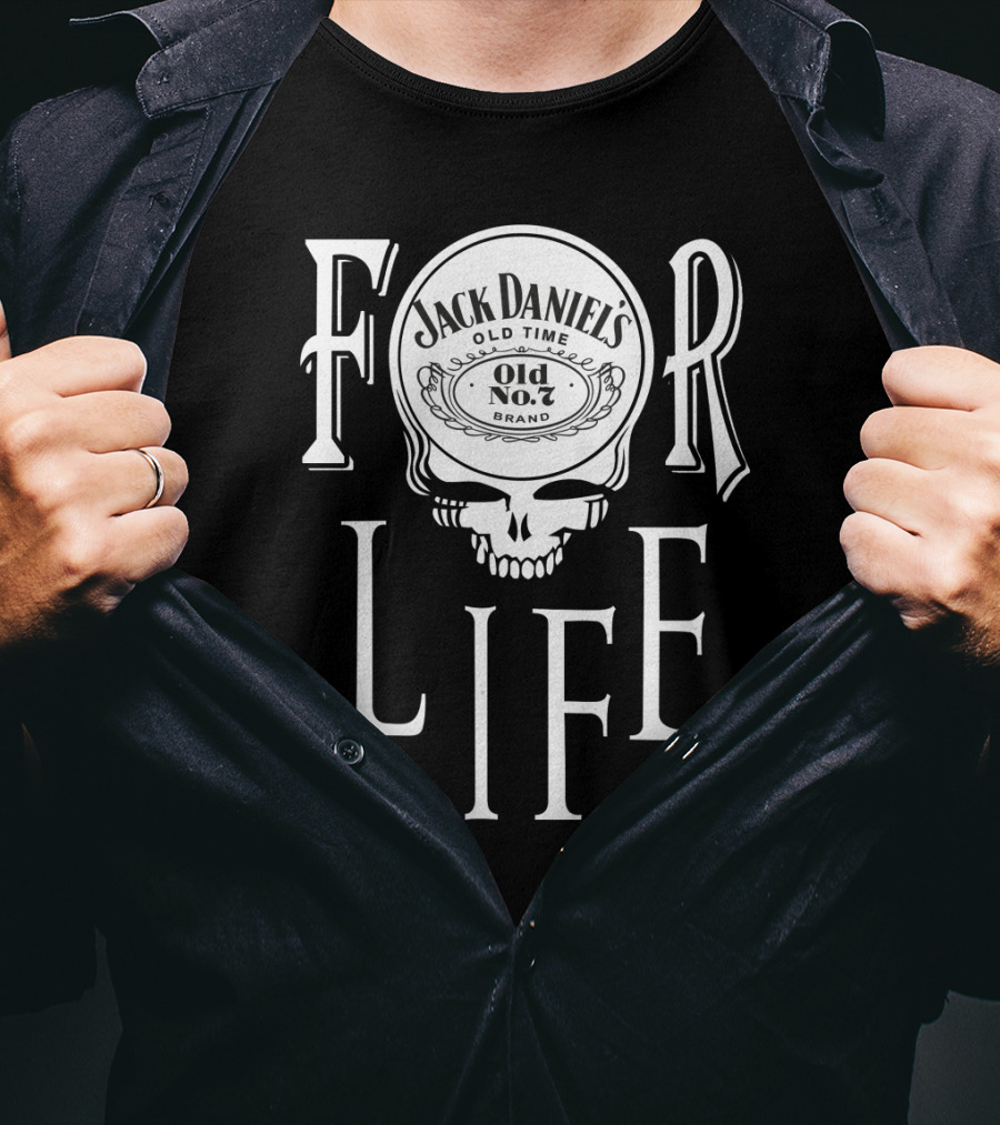 Jack Daniel's Old No. 7 Brand Skull For Life T-Shirt