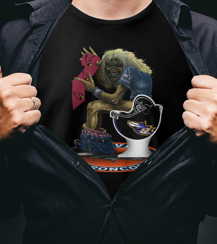 Broncos And Cardinals Crossover With Iconic Metal Mascot T-Shirt