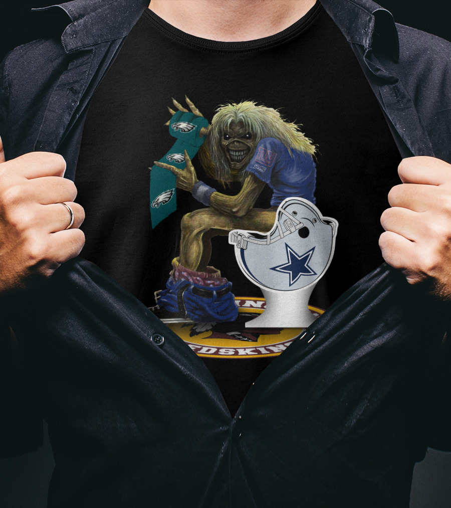 Eddie With Nfl Giants Eagles Cowboys Redskins Logos T-Shirt