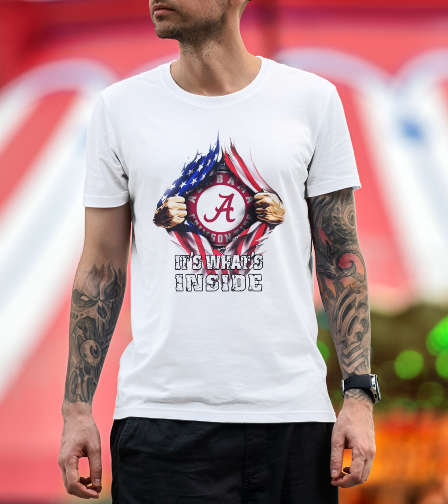 Alabama Crimson Tide It's What's Inside American Flag T-Shirt