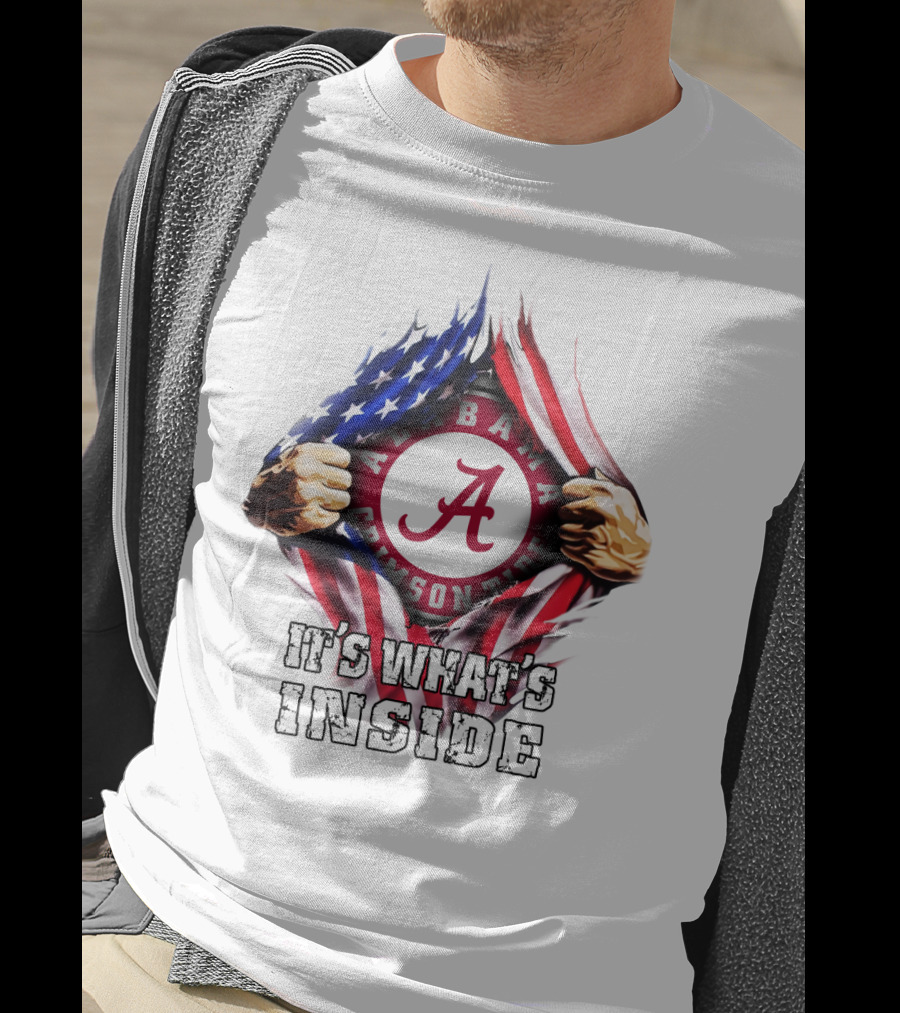 Alabama Crimson Tide It's What's Inside American Flag T-Shirt
