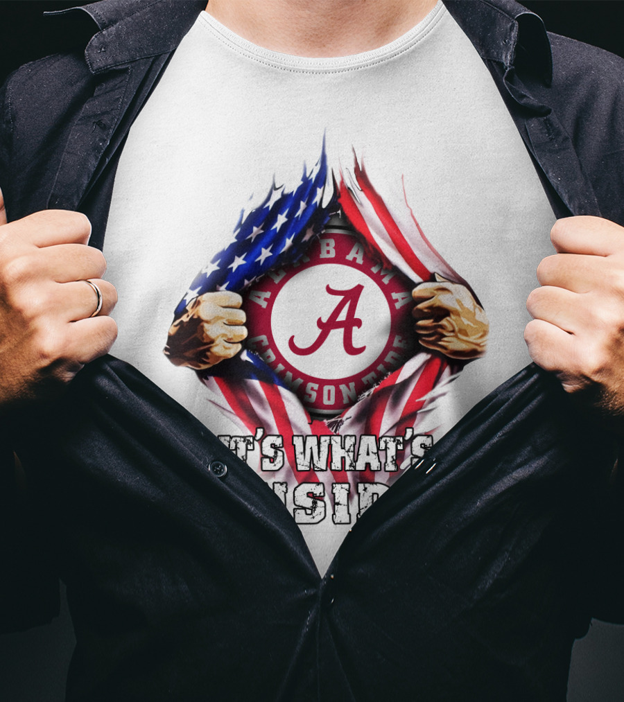 Alabama Crimson Tide It's What's Inside American Flag T-Shirt