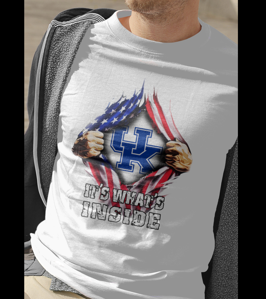Uk Logo American Flag It's What's Inside T-Shirt