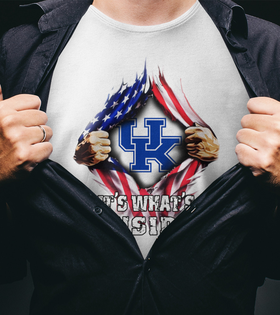 Uk Logo American Flag It's What's Inside T-Shirt