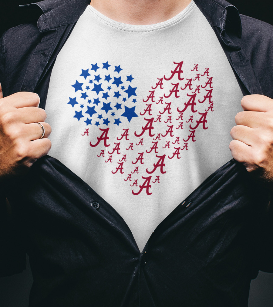 Heartflag Alabama Stars Red Blue T-Shirt