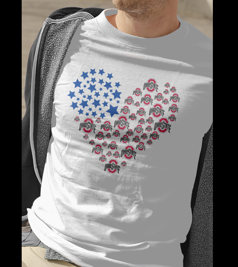 Ohio State Heart Flag T-Shirt