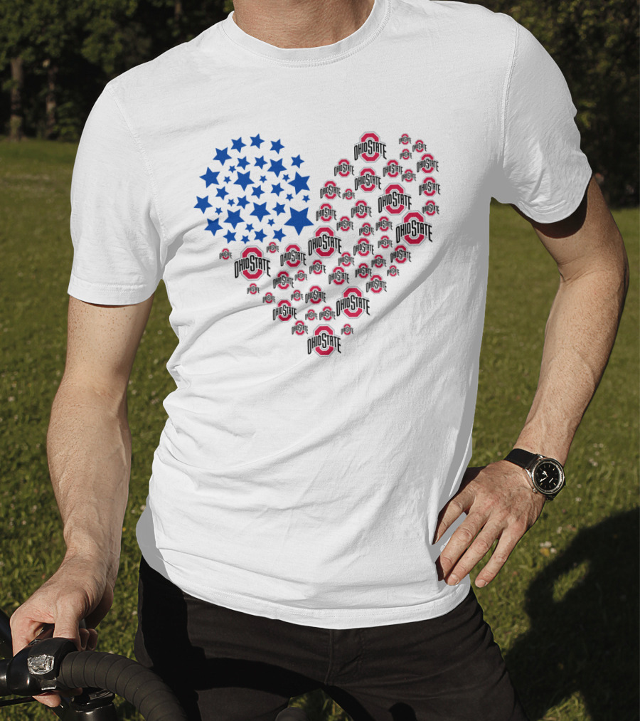 Ohio State Heart Flag T-Shirt