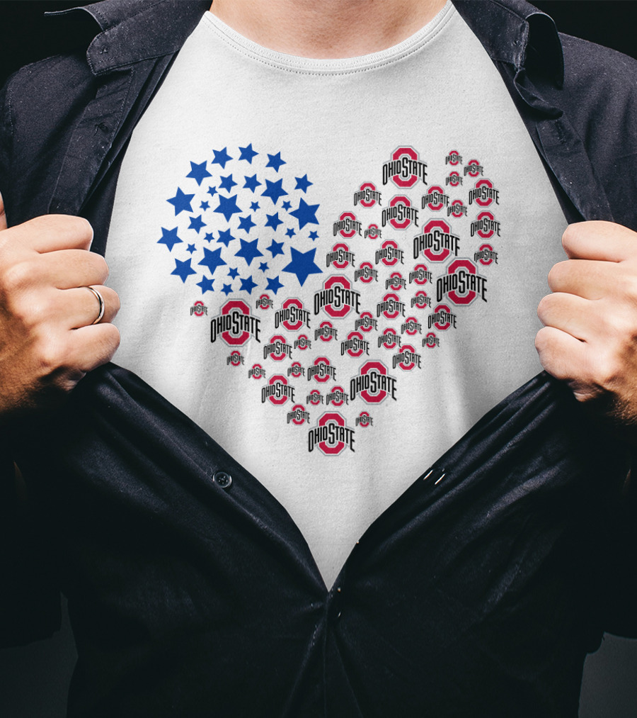 Ohio State Heart Flag T-Shirt