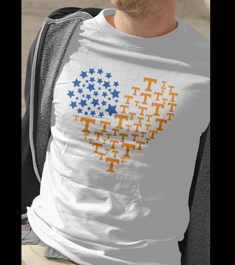 Heartflag Tennessee Volunteers Ncaa Stars T T-Shirt