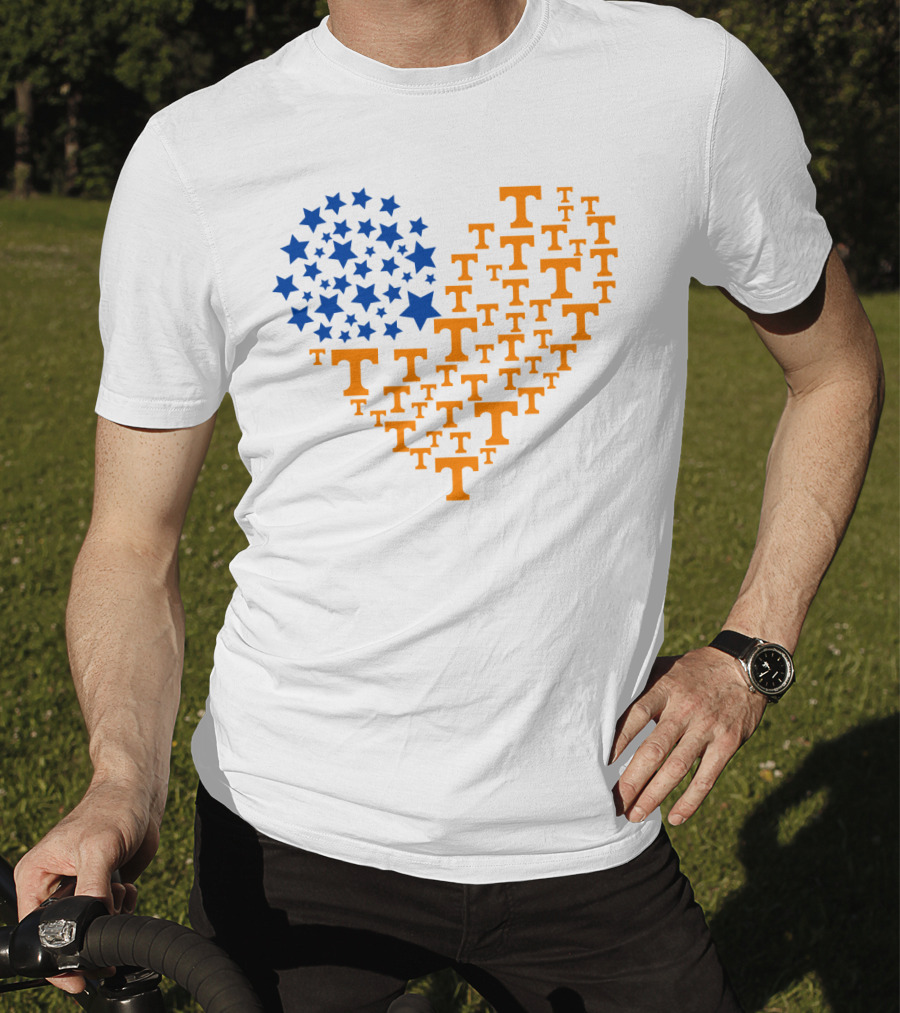 Heartflag Tennessee Volunteers Ncaa Stars T T-Shirt