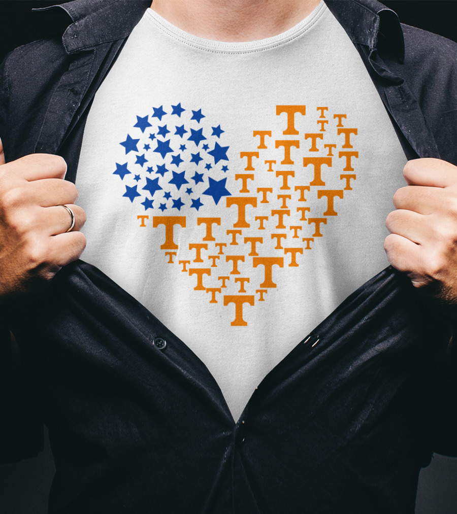 Heartflag Tennessee Volunteers Ncaa Stars T T-Shirt