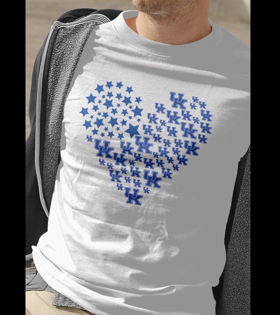 Kentucky Wildcats Heart Flag Stars Uk Ncaa T-Shirt