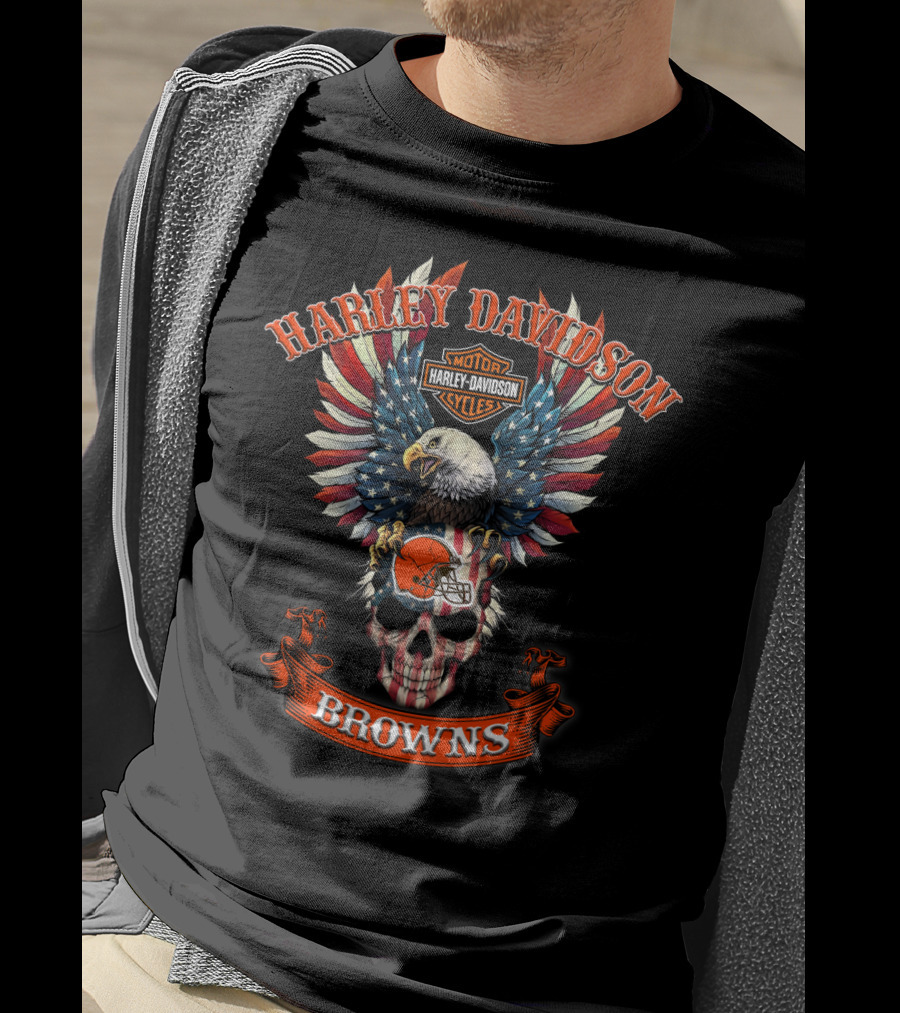 Harley Davidson Motor Cycles Browns T-Shirt