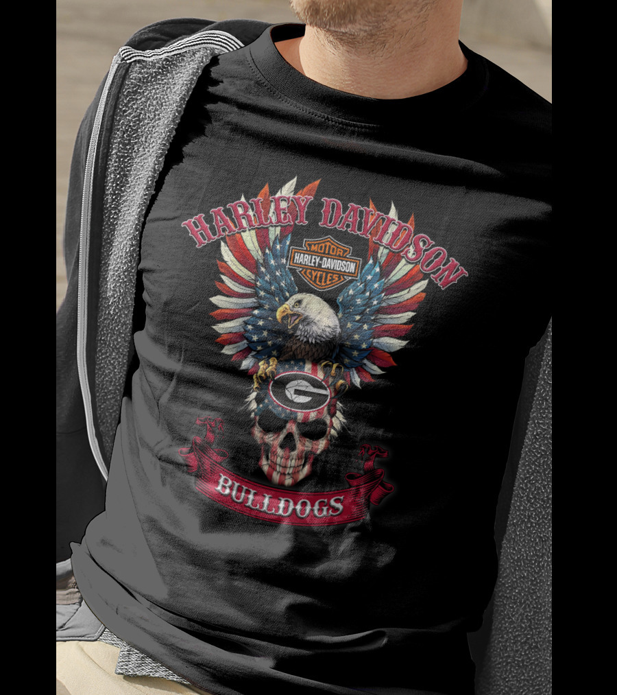 Harley Davidson Motor Cycles Bulldogs T-Shirt