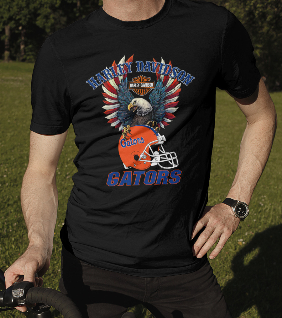 Harley Davidson Motorcycles Gators Ncaa Football T-Shirt