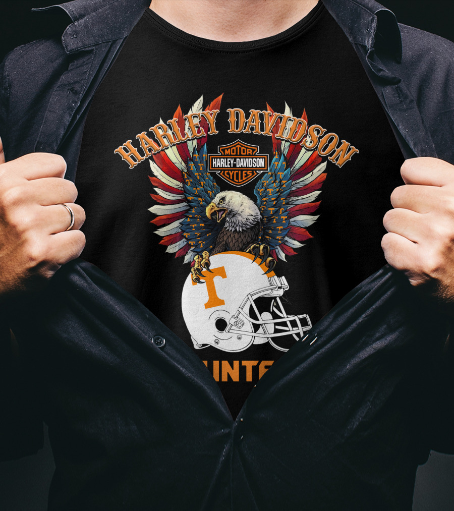 Harley Davidson Motor Cycles Volunteers Bald Eagle Helmet T-Shirt