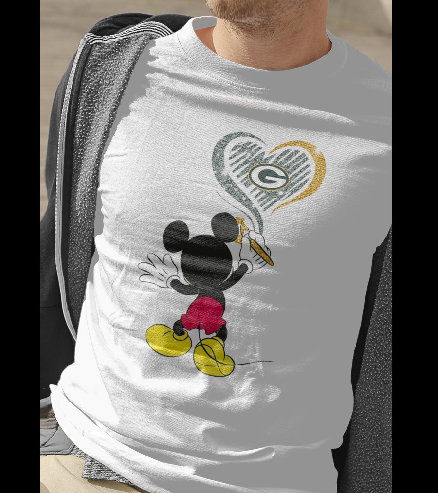 Mickey Heart Green Bay Packers T-Shirt