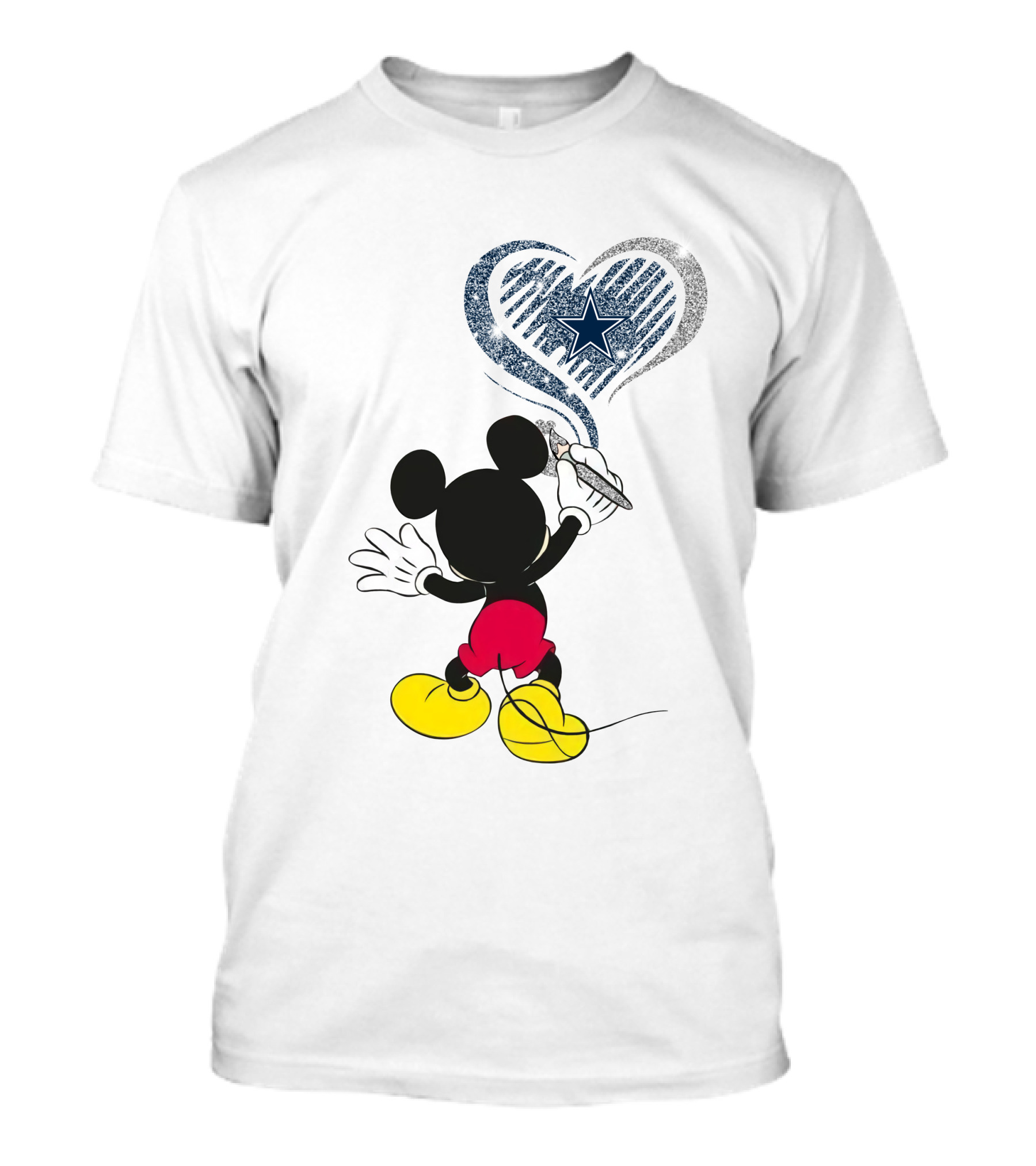 09-Dallas Cowboys Mickey Heart T-Shirt