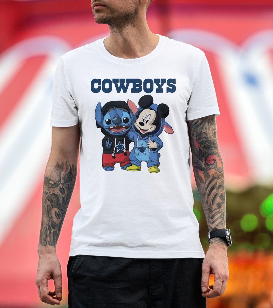 Cowboys Disney Stitch Mickey T-Shirt