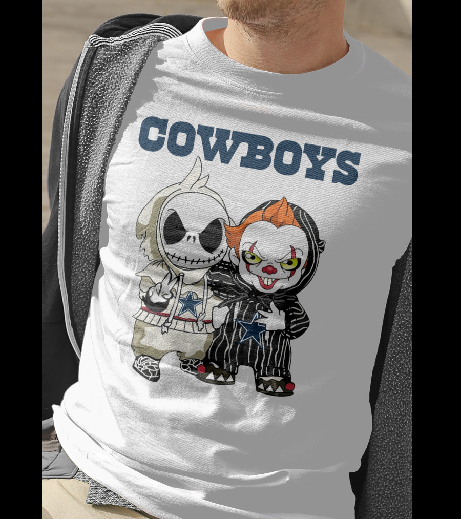 Cowboys Jack Skellington Pennywise With Stars T-Shirt