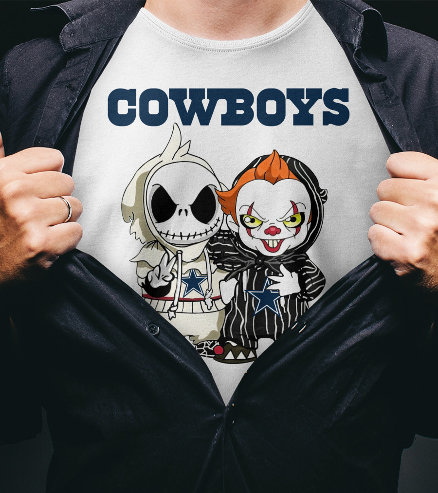 Cowboys Jack Skellington Pennywise With Stars T-Shirt