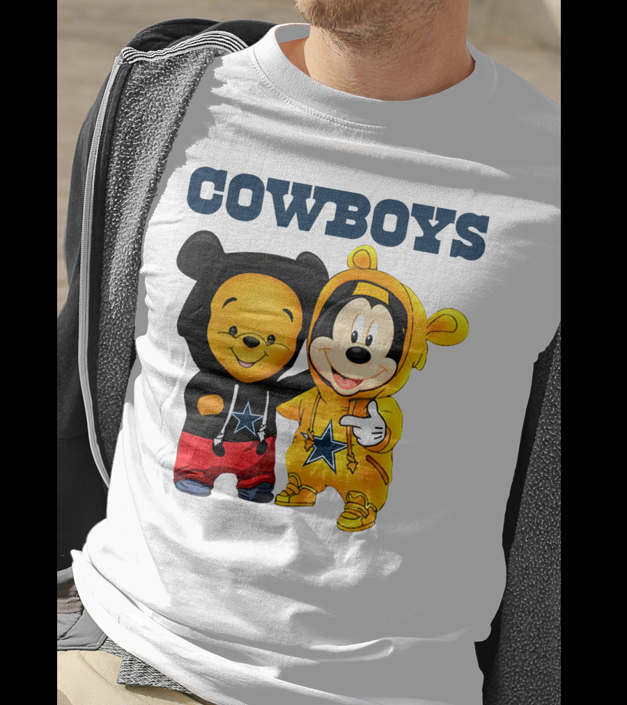 Cowboys Pooh Mickey Stars T-Shirt