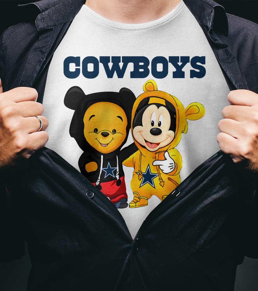 Cowboys Pooh Mickey Stars T-Shirt