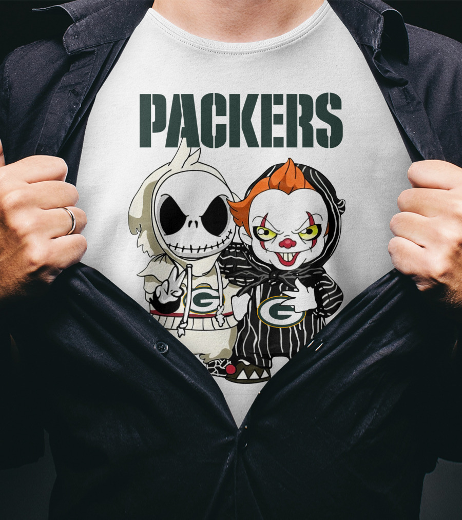 Packers Jack Skellington And Pennywise Crossover T-Shirt
